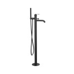 Remer Atelier Bateria wannowo-natryskowa wolnostojąca z zestawem natryskowym Brushed Black Chrome AL08CFP