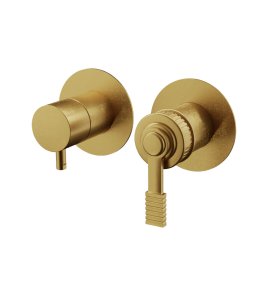 Remer Atelier Bateria wannowo-natryskowa podtynkowa 3-drożna - element zewnętrzny Brushed Gold AL93ZPWBBG