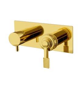 Remer Atelier Bateria wannowo-natryskowa podtynkowa 2-drożna - element zewnętrzny Shiny Gold AL92ZWBDO