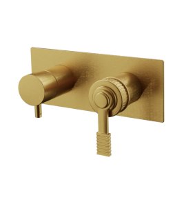 Remer Atelier Bateria wannowo-natryskowa podtynkowa 3-drożna - element zewnętrzny Brushed Gold AL93ZWBBG