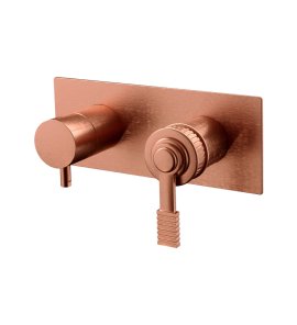 Remer Atelier Bateria wannowo-natryskowa podtynkowa 3-drożna - element zewnętrzny Brushed Copper AL93ZWBRP