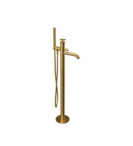 Remer Chrono Bateria wannowo-natryskowa wolnostojąca z zestawem natryskowym Brushed Gold CH08BG