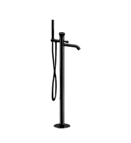 Remer Element Bateria wannowo-natryskowa wolnostojąca z zestawem natryskowym Brushed Black Chrome ET08CFP