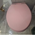 Burlington Bespoke Miska stojąca 47,5x36 z deską wolnoopadającą Confetti Pink P14PINK+S54CHR