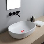      Flaminia Applight Umywalka Nablatowa Biały Mat 62x40x16 cm AP62ALAT WYPRZEDAŻ MAGAZYNOWA!!