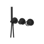 Remer Chrono Bateria natryskowa podtynkowa z zestawem natryskowym 3-drożna - element zewnętrzny Matt Black CH97D3PWBNO