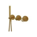 Remer Chrono Bateria natryskowa podtynkowa z zestawem natryskowym 3-drożna - element zewnętrzny Brushed Gold CH97D3PWBBG