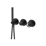 Remer Chrono Bateria natryskowa podtynkowa z zestawem natryskowym 3-drożna - element zewnętrzny Brushed Black Chrome CH97D3PWBCFP