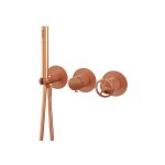 Remer Chrono Bateria natryskowa podtynkowa z zestawem natryskowym 3-drożna - element zewnętrzny Brushed Copper CH97D3PWBRP