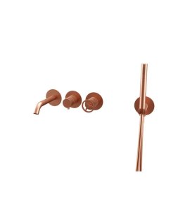 Remer Chrono Bateria wannowo-natryskowa podtynkowa z zestawem natryskowym 2-drożna - element zewnętrzny Brushed Copper CH53D2PWBRP