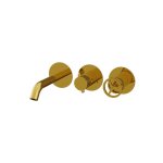 Remer Chrono Bateria wannowo-natryskowa podtynkowa bez zestawu natryskowego 2-drożna - element zewnętrzny Shiny Gold CH54D2PWBDO