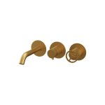Remer Chrono Bateria wannowo-natryskowa podtynkowa bez zestawu natryskowego 3-drożna - element zewnętrzny Brushed Gold CH54D3PWBBG