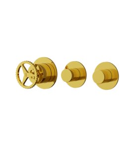 Remer Chrono Bateria wannowo-natryskowa podtynkowa 2-drożna - element zewnętrzny Shiny Gold CH98D2PWBDO