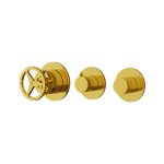Remer Chrono Bateria wannowo-natryskowa podtynkowa 2-drożna - element zewnętrzny Shiny Gold CH98D2PWBDO