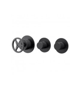 Remer Chrono Bateria wannowo-natryskowa podtynkowa 2-drożna - element zewnętrzny Brushed Black Chrome CH98D2PWBCFP
