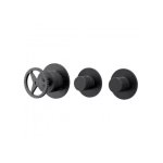 Remer Chrono Bateria wannowo-natryskowa podtynkowa 2-drożna - element zewnętrzny Brushed Black Chrome CH98D2PWBCFP