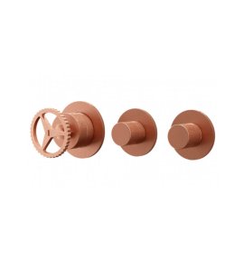 Remer Chrono Bateria wannowo-natryskowa podtynkowa 2-drożna - element zewnętrzny Brushed Copper CH98D2PWBRP