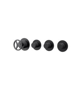 Remer Chrono Bateria wannowo-natryskowa podtynkowa 3-drożna - element zewnętrzny Brushed Black Chrome CH98D3PWBCFP