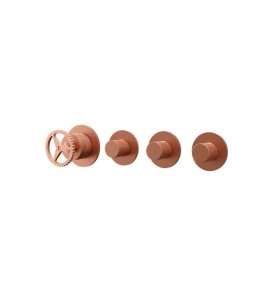 Remer Chrono Bateria wannowo-natryskowa podtynkowa 3-drożna - element zewnętrzny Brushed Copper CH98D3PWBRP