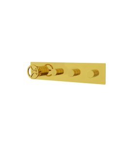 Remer Chrono Bateria wannowo-natryskowa podtynkowa 3-drożna - element zewnętrzny Shiny Gold CH98D3WBDO