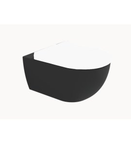 Flaminia App Wc wiszący bez kołnierza, bez deski 54x36 cm Carbon Czarny mat AP118GCAR