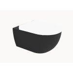 Flaminia App Wc wiszący bez kołnierza, bez deski 54x36 cm Carbon Czarny mat AP118GCAR