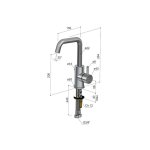 Hotbath Archie Bateria umywalkowa z obracaną wylewką Steel Brushed AR014.IX