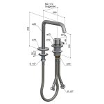 Hotbath Archie Bateria umywalkowa nablatowa Gun Metal PVD AR023.BGP
