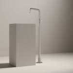 Hotbath Archie Bateria umywalkowa podłogowa wolnostojąca - element zewnętrzny Steel Brushed AR078W.IX