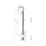 Hotbath Archie Bateria umywalkowa podłogowa wolnostojąca - element zewnętrzny Brushed Copper PVD AR078W.BCP