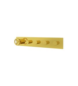 Remer Chrono Bateria wannowo-natryskowa podtynkowa 4-drożna - element zewnętrzny Shiny Gold CH98D4WBDO