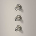 Hotbath Archie Bateria natryskowa termostatyczna podtynkowa z dwoma zaworami - element zewnętrzny Steel Brushed AR7066.IX