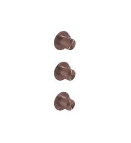 Hotbath Archie Bateria natryskowa termostatyczna podtynkowa z dwoma zaworami - element zewnętrzny Brushed Copper PVD AR7066.BCP