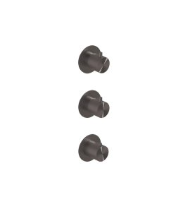 Hotbath Archie Bateria natryskowa termostatyczna podtynkowa z dwoma zaworami - element zewnętrzny Gun Metal PVD AR7066.BGP
