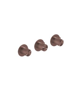 Hotbath Archie Bateria natryskowa termostatyczna podtynkowa z dwoma zaworami - element zewnętrzny Brushed Copper PVD AR7067.BCP