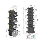 Hotbath Archie Bateria natryskowa termostatyczna podtynkowa z 3-drożna - element zewnętrzny Gun Metal PVD ARHR3.BGP