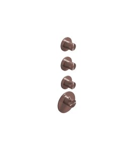 Hotbath Archie Bateria natryskowa termostatyczna podtynkowa z 3-drożna - element zewnętrzny Brushed Copper PVD ARHR3.BCP