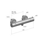 Hotbath Archie Bateria natryskowa termostatyczna ścienna Steel Brushed AR088.IX