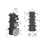 Hotbath Archie Bateria natryskowa termostatyczna podtynkowa z 2-drożna - element zewnętrzny Gun Metal PVD ARHR2.BGP