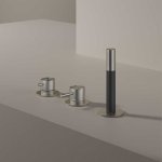 Hotbath Archie Bateria wannowa ze słuchawką prysznicową, bez wylewki Steel Brushed AR085.IX