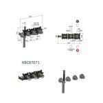 Hotbath Archie Bateria wannowa termostatyczna podtynkowa, z dwoma zaworami i słuchawką prysznicową - element zewnętrzny Steel Brushed AR7071.IX