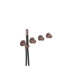 Hotbath Archie Bateria wannowa termostatyczna podtynkowa, z dwoma zaworami i słuchawką prysznicową - element zewnętrzny Brushed Copper PVD AR7071.BCP