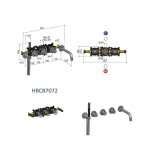 Hotbath Archie Bateria wannowa termostatyczna podtynkowa, z dwoma zaworami, wylewką i słuchawką prysznicową - element zewnętrzny Steel Brushed AR7072.IX