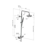 Hotbath Archie Zestaw prysznicowy termostatyczny z deszczownicą ø 200 mm i słuchawką prysznicową Steel Brushed SDS31.IX