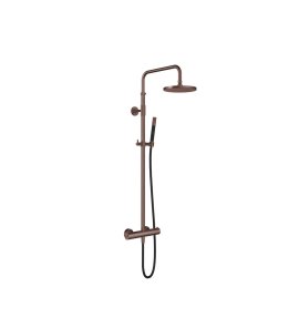 Hotbath Archie Zestaw prysznicowy termostatyczny z deszczownicą ø 200 mm i słuchawką prysznicową Brushed Copper PVD SDS31.BCP