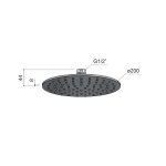 Hotbath Archie Deszczownica Ø 200 mm Gun Metal PVD AR198.BGP