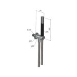 Hotbath Archie Zestaw prysznicowy przyłączem kątowym ścienny Gun Metal PVD AR430.BGP