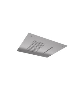 Hotbath Archie Deszczownica podtynkowa sufitowa z kaskadą 500x500 mm Steel Brushed AR142.IX