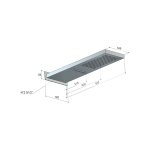 Hotbath Archie Deszczownica ścienna z kaskadą 537x165 mm Steel Brushed AR193.IX