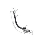 Hotbath Archie Odpływ wannowy z przelewem Gun Metal PVD AR132.BGP